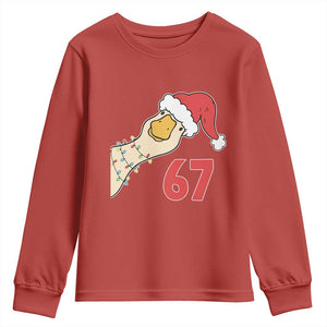 Funny Christmas Silly Goose 67 Meme Festive Holiday Youth Sweatshirt TS11 Red Print Your Wear