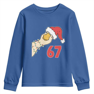 Funny Christmas Silly Goose 67 Meme Festive Holiday Youth Sweatshirt TS11 Royal Blue Print Your Wear