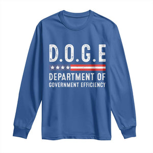 Trump Musk DOGE Long Sleeve Shirt Department Of Government Efficiency Vintage American Flag TS11 Royal Blue Print Your Wear