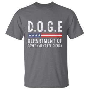 Trump Musk DOGE T Shirt Department Of Government Efficiency Vintage American Flag TS11 Charcoal Print Your Wear