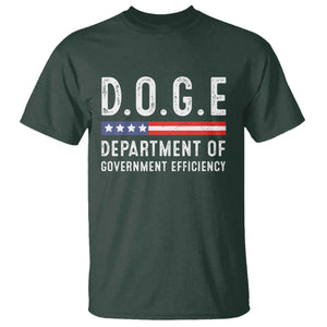 Trump Musk DOGE T Shirt Department Of Government Efficiency Vintage American Flag TS11 Dark Forest Green Print Your Wear