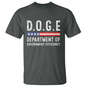Trump Musk DOGE T Shirt Department Of Government Efficiency Vintage American Flag TS11 Dark Heather Print Your Wear
