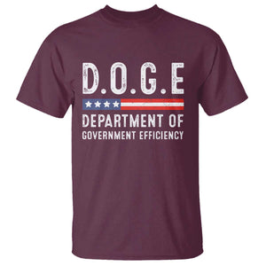 Trump Musk DOGE T Shirt Department Of Government Efficiency Vintage American Flag TS11 Maroon Print Your Wear