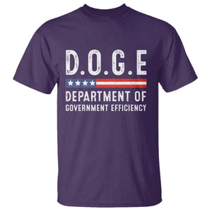 Trump Musk DOGE T Shirt Department Of Government Efficiency Vintage American Flag TS11 Purple Print Your Wear
