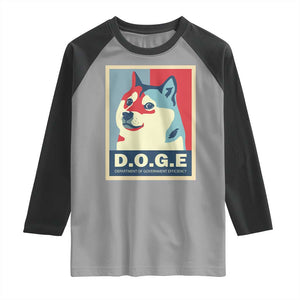 Trump Musk DOGE Raglan Shirt Department Of Government Efficiency Vintage Meme Inu Dog TS11 Sport Gray Black Print Your Wear