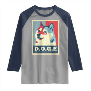 Trump Musk DOGE Raglan Shirt Department Of Government Efficiency Vintage Meme Inu Dog TS11 Sport Gray Navy Print Your Wear