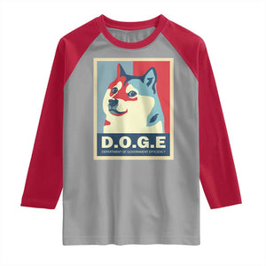 Trump Musk DOGE Raglan Shirt Department Of Government Efficiency Vintage Meme Inu Dog TS11 Sport Gray Red Print Your Wear