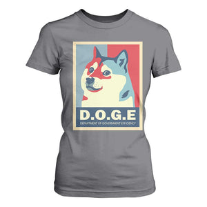 Trump Musk DOGE T Shirt For Women Department Of Government Efficiency Vintage Meme Inu Dog TS11 Charcoal Print Your Wear