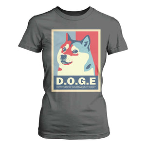 Trump Musk DOGE T Shirt For Women Department Of Government Efficiency Vintage Meme Inu Dog TS11 Dark Heather Print Your Wear