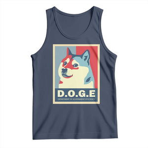 Trump Musk DOGE Tank Top Department Of Government Efficiency Vintage Meme Inu Dog TS11 Navy Print Your Wear