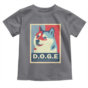 Trump Musk DOGE Toddler T Shirt Department Of Government Efficiency Vintage Meme Inu Dog TS11 Charcoal Print Your Wear