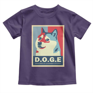 Trump Musk DOGE Toddler T Shirt Department Of Government Efficiency Vintage Meme Inu Dog TS11 Purple Print Your Wear