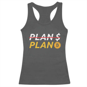Bitcoin Plan B HODL Racerback Tank Top BTC Crypto Currency Traders TS11 Dark Heather Print Your Wear