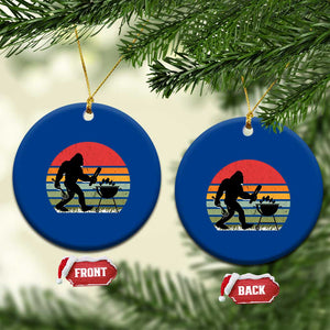 Funny Retro Bigfoot Grilling BBQ Chef Ceramic Ornament TS11 1pc Blue Print Your Wear