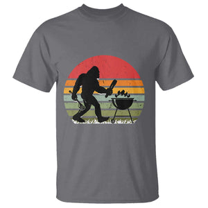 Funny Retro Bigfoot Grilling BBQ Chef T Shirt TS11 Charcoal Print Your Wear