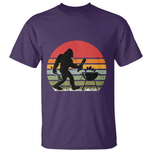 Funny Retro Bigfoot Grilling BBQ Chef T Shirt TS11 Purple Print Your Wear
