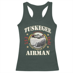 Tuskegee Airman Racerback Tank Top Heroes Of Freedom 332ND Fighter Group Est 1941 TS11 Dark Forest Green Print Your Wear