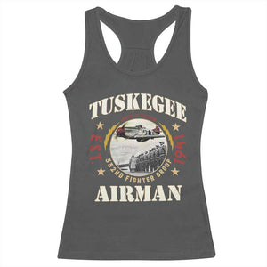 Tuskegee Airman Racerback Tank Top Heroes Of Freedom 332ND Fighter Group Est 1941 TS11 Dark Heather Print Your Wear