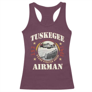Tuskegee Airman Racerback Tank Top Heroes Of Freedom 332ND Fighter Group Est 1941 TS11 Maroon Print Your Wear