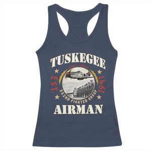 Tuskegee Airman Racerback Tank Top Heroes Of Freedom 332ND Fighter Group Est 1941 TS11 Navy Print Your Wear