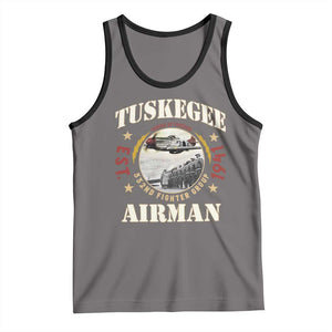 Tuskegee Airman Tank Top Heroes Of Freedom 332ND Fighter Group Est 1941 TS11 Deep Heather Black Print Your Wear