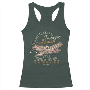 Tuskegee Airman Racerback Tank Top Heroes Of Freedom 332ND Fighter Group Est 1941 Vintage Fighter TS11 Dark Forest Green Print Your Wear