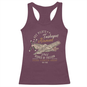 Tuskegee Airman Racerback Tank Top Heroes Of Freedom 332ND Fighter Group Est 1941 Vintage Fighter TS11 Maroon Print Your Wear