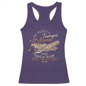 Tuskegee Airman Racerback Tank Top Heroes Of Freedom 332ND Fighter Group Est 1941 Vintage Fighter TS11 Purple Print Your Wear