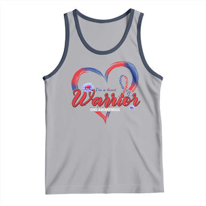 I'm A Heart Warrior Tank Top Congenital Heart Disease CHD Awareness TS11 Athletic Heather Navy Print Your Wear