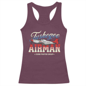 Tuskegee Airman Racerback Tank Top 332ND Fighter Group Airplane TS11 Maroon Print Your Wear