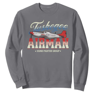 Tuskegee Airman Sweatshirt 332ND Fighter Group Airplane TS11 Charcoal Print Your Wear