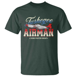 Tuskegee Airman T Shirt 332ND Fighter Group Airplane TS11 Dark Forest Green Print Your Wear