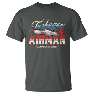 Tuskegee Airman T Shirt 332ND Fighter Group Airplane TS11 Dark Heather Print Your Wear