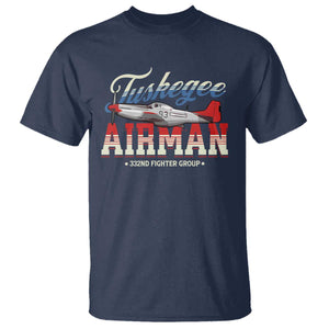 Tuskegee Airman T Shirt 332ND Fighter Group Airplane TS11 Navy Print Your Wear