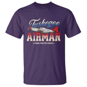 Tuskegee Airman T Shirt 332ND Fighter Group Airplane TS11 Purple Print Your Wear