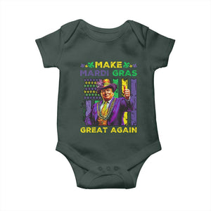 Funny Trump Make Mardi Gras Great Again Baby Onesie Vintage American Flag Fleur De Lis TS11 Print Your Wear