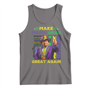 Funny Trump Make Mardi Gras Great Again Tank Top Vintage American Flag Fleur De Lis TS11 Deep Heather Print Your Wear