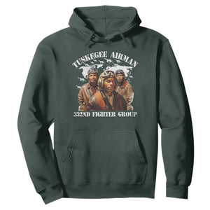 Tuskegee Airman Hoodie 332ND Fighter Group Black History Month TS11 Dark Forest Green Print Your Wear