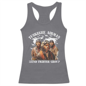 Tuskegee Airman Racerback Tank Top 332ND Fighter Group Black History Month TS11 Charcoal Print Your Wear
