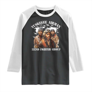 Tuskegee Airman Raglan Shirt 332ND Fighter Group Black History Month TS11 Black White Print Your Wear