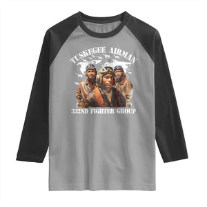 Tuskegee Airman Raglan Shirt 332ND Fighter Group Black History Month TS11 Sport Gray Black Print Your Wear