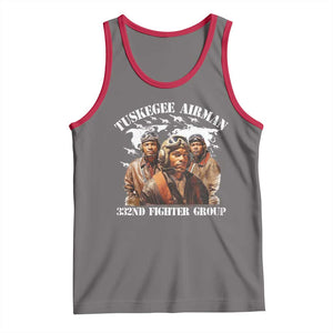 Tuskegee Airman Tank Top 332ND Fighter Group Black History Month TS11 Deep Heather Red Print Your Wear