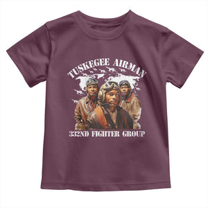 Tuskegee Airman Toddler T Shirt 332ND Fighter Group Black History Month TS11 Maroon Print Your Wear