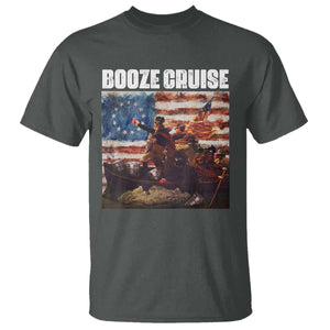 Funny George Washington T Shirt Booze Cruise Political Party Vintage American Flag TS11 Dark Heather Print Your Wear