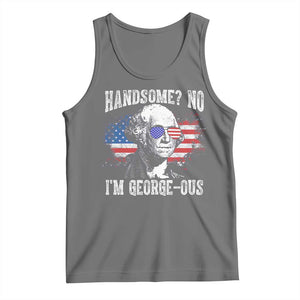Funny George Washington Tank Top Handsome No I'm George-ous 4th Of July American Flag TS11 Black Heather Print Your Wear