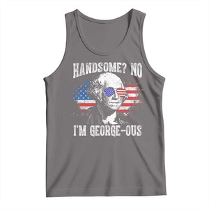 Funny George Washington Tank Top Handsome No I'm George-ous 4th Of July American Flag TS11 Deep Heather Print Your Wear