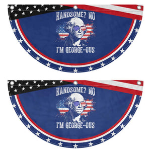 Funny George Washington Patriotic Fan Flag Handsome No I'm George-ous 4th Of July American Flag