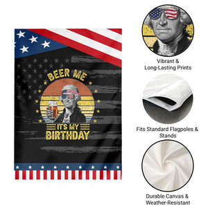 Funny George Washington's Birthday Patriotic Garden Flag Beer Me It's My Birthday Presidents' Day TS11 Print Your Wear