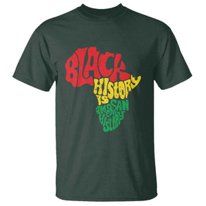Black History Is American History T Shirt Vintage Africa Map TS11 Dark Forest Green Print Your Wear