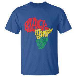 Black History Is American History T Shirt Vintage Africa Map TS11 Royal Blue Print Your Wear